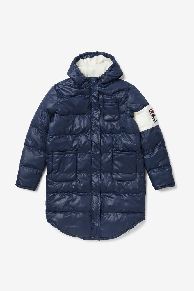 Fila Luisa Quilted Puffer Coat Navy Jacket Womens - NZ 38705-YTMJ